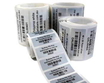 Mylar asset labels on roll