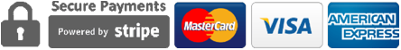 Visa, Amex and Mastercard payments are secured by Stripe